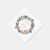 Colorful Circle of Flowers Personalized Napkins Servetten (Hoek)