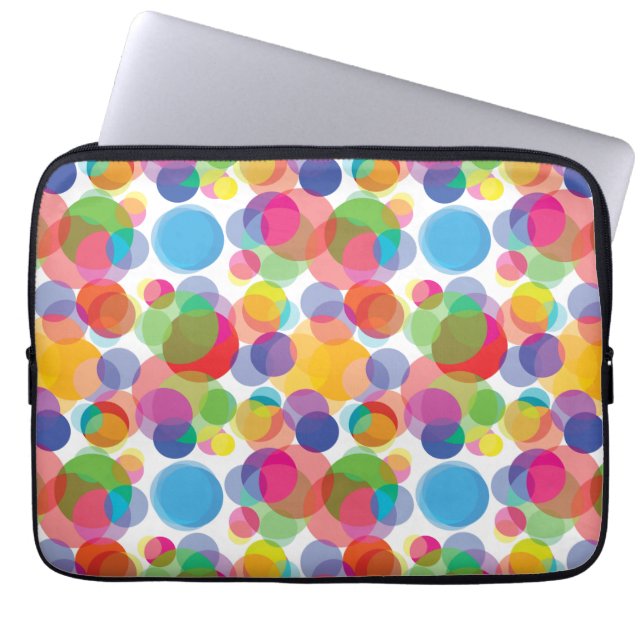 Colorful Circle Patroon Laptop Sleeve (Voorkant)
