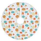 Colorful Circles Lines Mid Century Retro Patroon Kerstboom Rok (Voorkant)