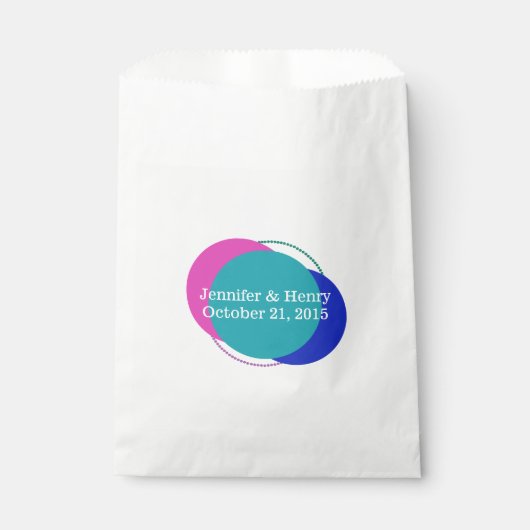 Colorful Circles Modern Wedding Favor Bag Bedankzakje (Voorkant)