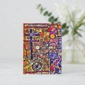 Colorful Circles Mosaic Southwestern Cross Design Briefkaart (Staand voorkant)
