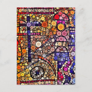 Colorful Circles Mosaic Southwestern Cross Design Briefkaart