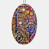 Colorful Circles Mosaic Southwestern Cross Design Keramisch Ornament (Links)