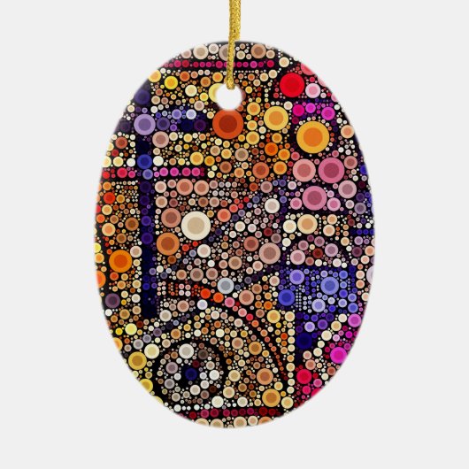 Colorful Circles Mosaic Southwestern Cross Design Keramisch Ornament (Voorkant)
