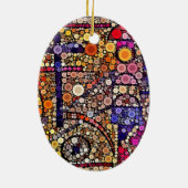 Colorful Circles Mosaic Southwestern Cross Design Keramisch Ornament (Achterkant)