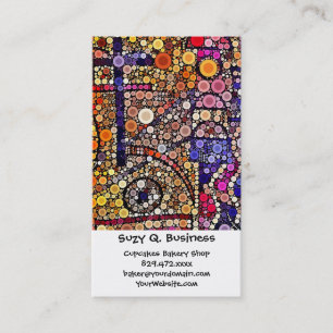 Colorful Circles Mosaic Southwestern Cross Design Visitekaartje