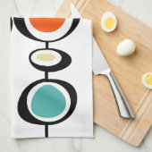 Colorful Circles Turquoise Oranje Middeleeuwen Theedoek (Quarter Fold)