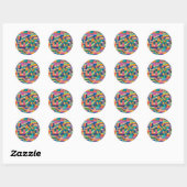 Colorful Circuitry Ronde Sticker (Vel)