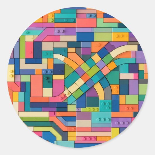 Colorful Circuitry Ronde Sticker (Voorkant)