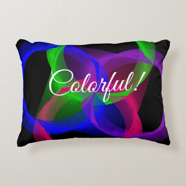 Colorful Circular Geometric Accent Pillow Accent Kussen (Voorkant)