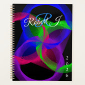 Colorful Circular Geometric Blend Spiral Planner (Voorkant)