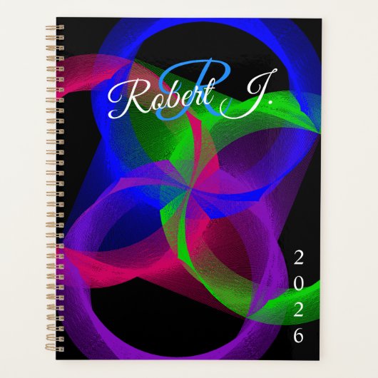 Colorful Circular Geometric Blend Spiral Planner (Voorkant)