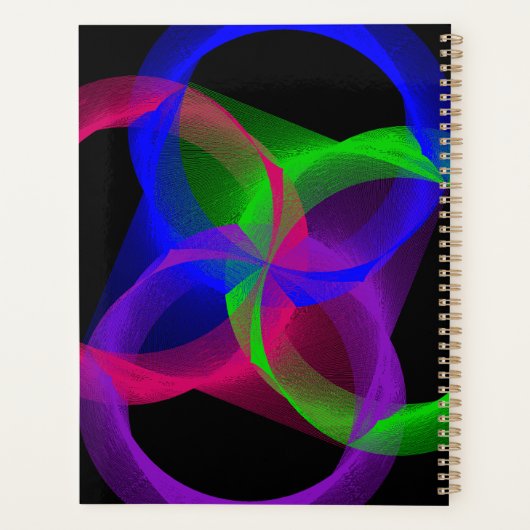 Colorful Circular Geometric Blend Spiral Planner (Achterkant)