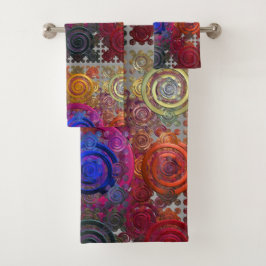 Colorful Circular Hotplaten Bath Towel Set Bad Handdoek