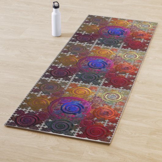 Colorful Circular Hotplaten Yoga Mat (In situ)
