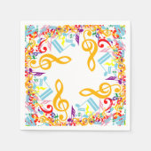 Colorful Circular Jumked Muzieknoten Servetten (Voorkant)