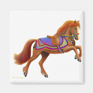 Colorful Circus Horse Magnet