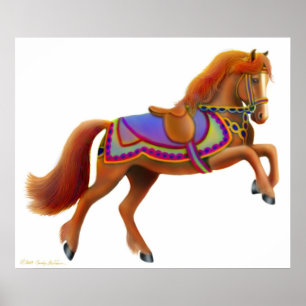 Colorful Circus Horse Print