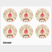 Colorful  Circus Personalized Party Sticker (Vel)