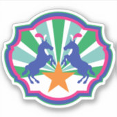 Colorful Circus Show Ponies Sticker (Voorkant)