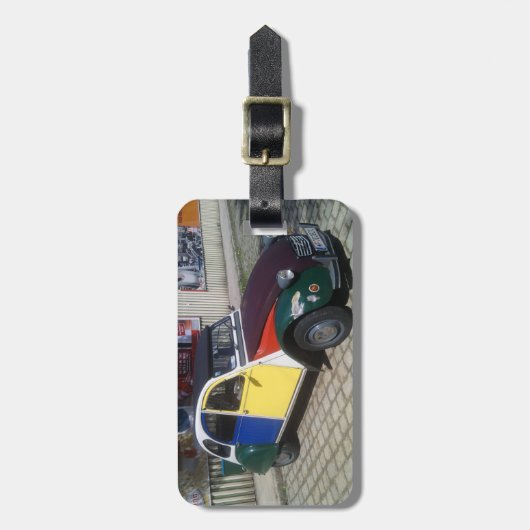 Colorful Citroen 2 CV Bagagelabel (Voorkant verticaal)