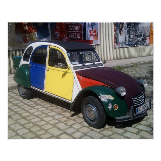Colorful Citroen 2 CV Poster (Voorkant)