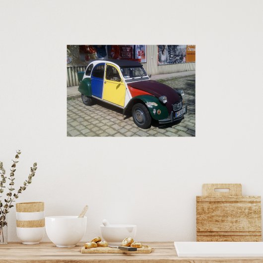 Colorful Citroen 2 CV Poster (Keuken)