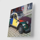 Colorful Citroen 2 CV Vierkante Klok (Hoek)