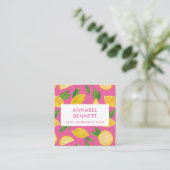 Colorful Citrus Lemon patroon Vierkante Visitekaartje (Staand voorkant)
