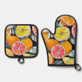 Colorful Citrus Ovenwant & Pannenlap Set (Voorkant)
