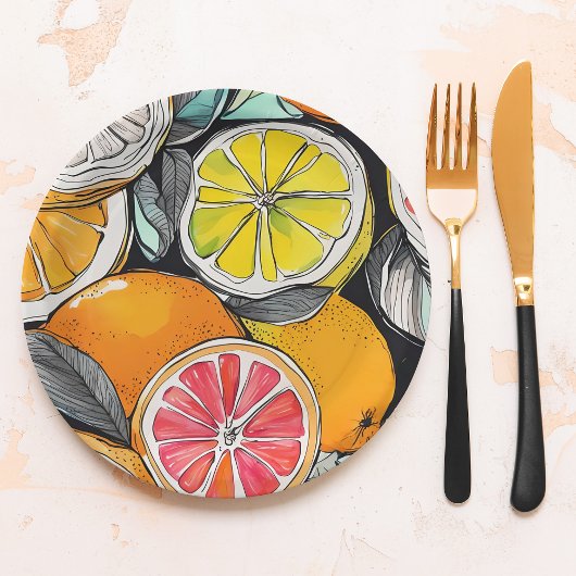 Colorful Citrus Papieren Bordje