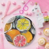 Colorful Citrus Papieren Bordje (Feest)