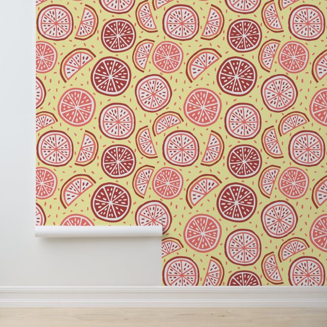 Colorful Citrus Pattern Behang (Applicatie)
