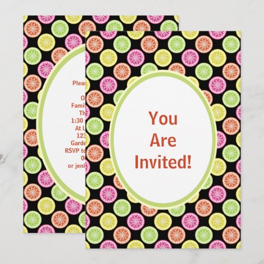 Colorful Citrus Slices Kaart (Voorkant / Achterkant)