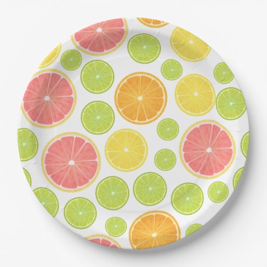 Colorful Citrus Slices Papieren Bordje (Voorkant)