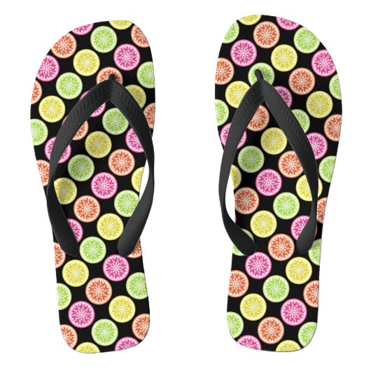 Colorful Citrus Slices Teenslippers (Voetbed)