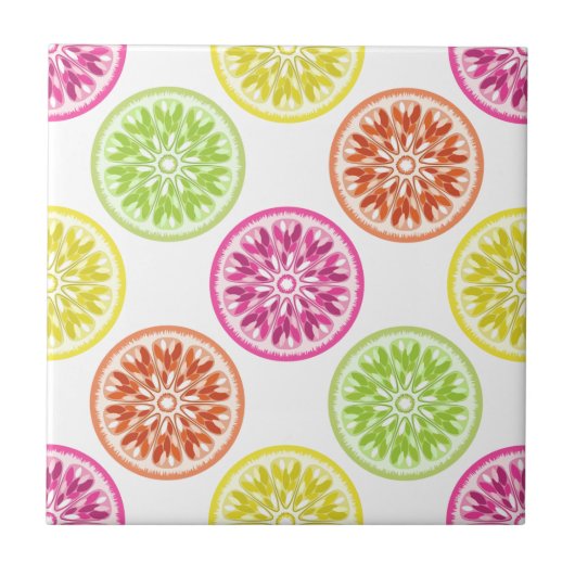 Colorful Citrus Slices Tegeltje (Voorkant)