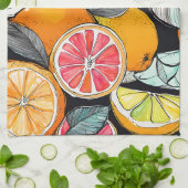 Colorful Citrus Theedoek (Gevouwen)