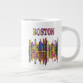 Colorful Cityscape of Boston Giant Coffee Mok (Rechts)
