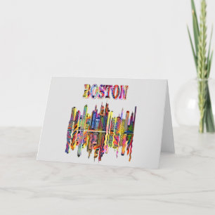 Colorful Cityscape of Boston Kaart