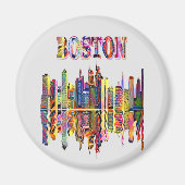Colorful Cityscape of Boston Magnet (Voorkant)