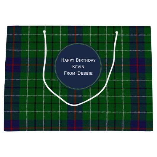 Colorful Clan Duncan Pset Large Custom Gift Bag Cadeautasje (Voorkant)
