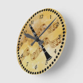 Colorful Clarinet Design Ronde Klok (Hoek)