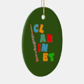 Colorful Clarinet Keramisch Ornament (Rechts)