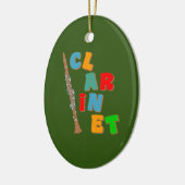 Colorful Clarinet Keramisch Ornament (Links)