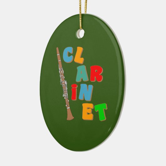 Colorful Clarinet Keramisch Ornament (Links)
