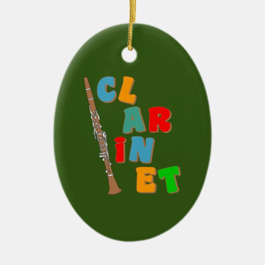 Colorful Clarinet Keramisch Ornament (Voorkant)