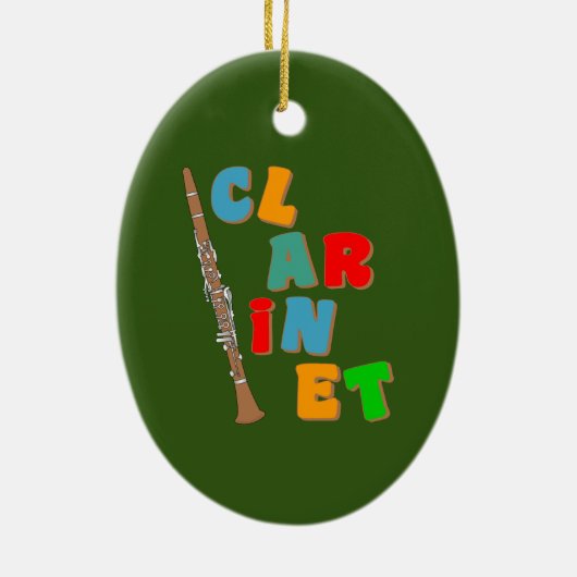 Colorful Clarinet Keramisch Ornament (Achterkant)