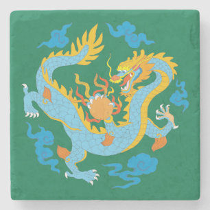 Colorful Classic Chinese draak Stenen Onderzetter