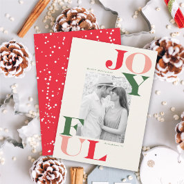 Colorful Classic Joyful Corners Typography Foto Feestdagenkaart